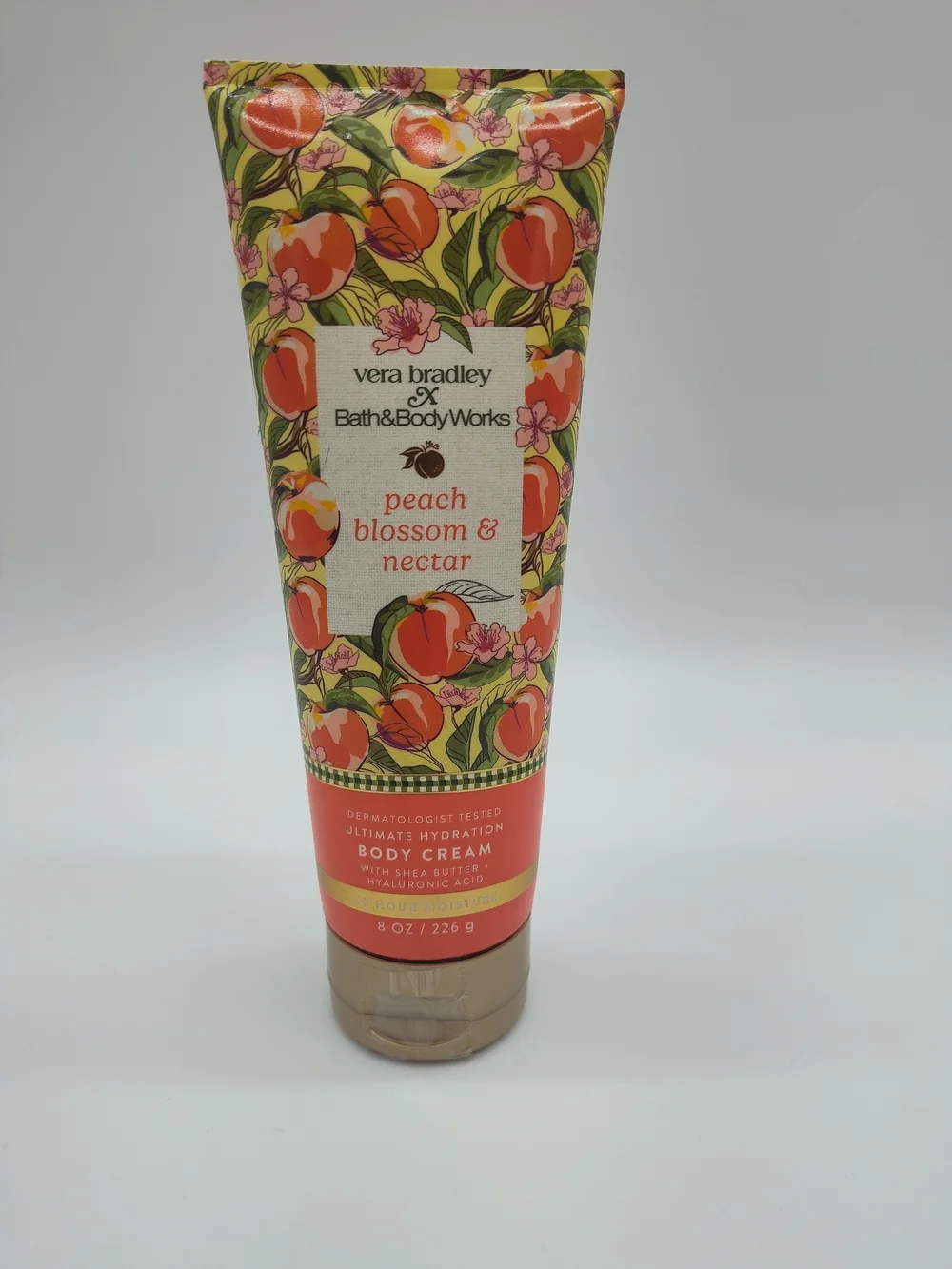 VERA BRADLEY x Bath & Body Works Peach Blossom Nectar Body Cream 8 Oz NWT